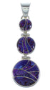 Magenta Turquoise Silver Slide Pendant EX44212